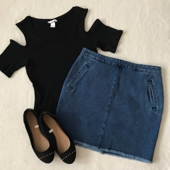 Current Elliott The Zip Fray Mini Denim Skirt - Picture 13 of 13